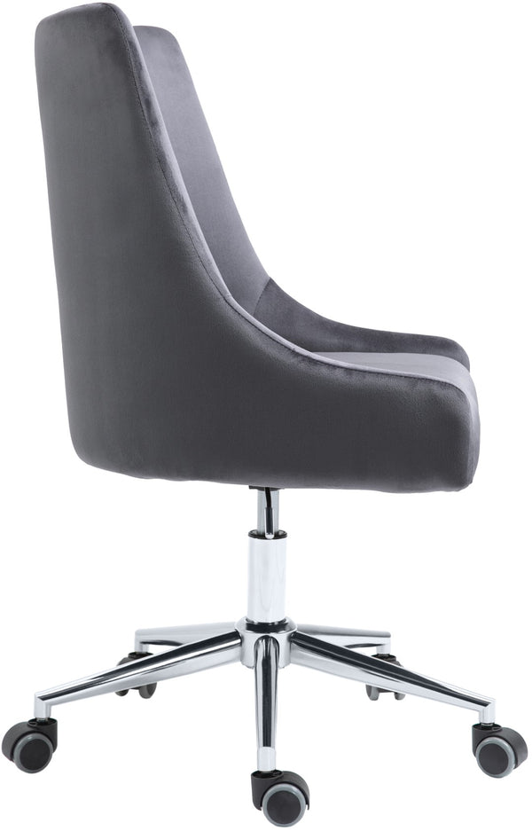 Karina Velvet / Engineered Wood / Metal / Foam Contemporary Grey Velvet Office Chair - 23" W x 26" D x 36"-39" H