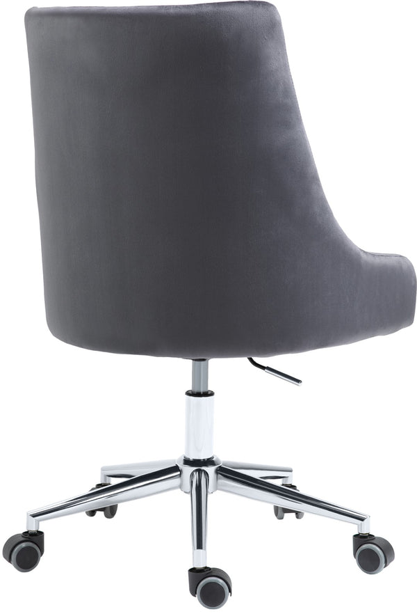 Karina Velvet / Engineered Wood / Metal / Foam Contemporary Grey Velvet Office Chair - 23" W x 26" D x 36"-39" H