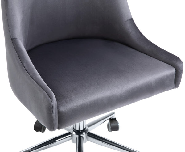 Karina Velvet / Engineered Wood / Metal / Foam Contemporary Grey Velvet Office Chair - 23" W x 26" D x 36"-39" H