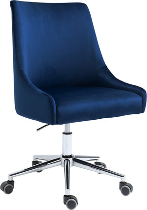 Karina Velvet / Engineered Wood / Metal / Foam Contemporary Navy Velvet Office Chair - 23" W x 26" D x 36"-39" H