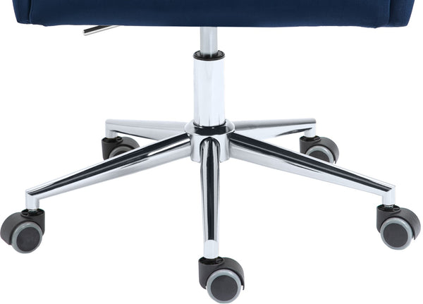 Karina Velvet / Engineered Wood / Metal / Foam Contemporary Navy Velvet Office Chair - 23" W x 26" D x 36"-39" H