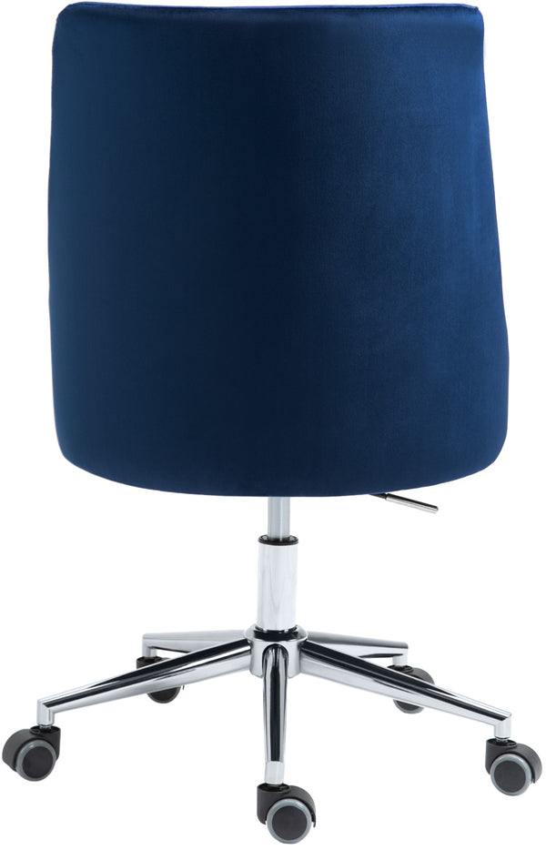 Karina Velvet / Engineered Wood / Metal / Foam Contemporary Navy Velvet Office Chair - 23" W x 26" D x 36"-39" H