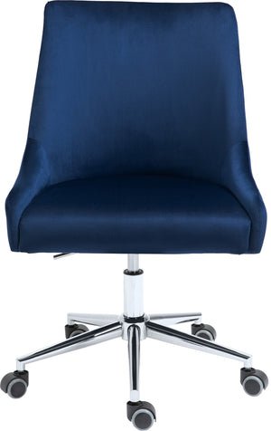 Karina Velvet / Engineered Wood / Metal / Foam Contemporary Navy Velvet Office Chair - 23" W x 26" D x 36"-39" H