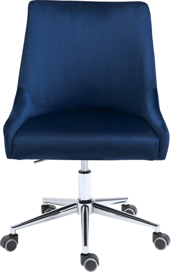 Karina Velvet / Engineered Wood / Metal / Foam Contemporary Navy Velvet Office Chair - 23" W x 26" D x 36"-39" H