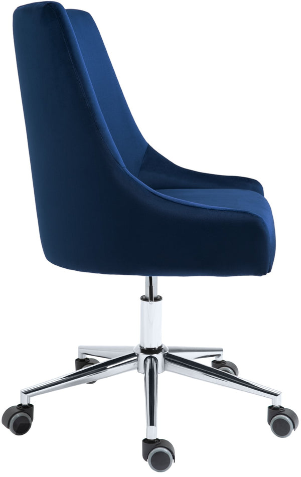 Karina Velvet / Engineered Wood / Metal / Foam Contemporary Navy Velvet Office Chair - 23" W x 26" D x 36"-39" H
