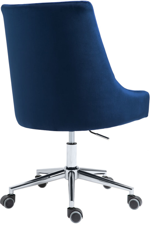 Karina Velvet / Engineered Wood / Metal / Foam Contemporary Navy Velvet Office Chair - 23" W x 26" D x 36"-39" H