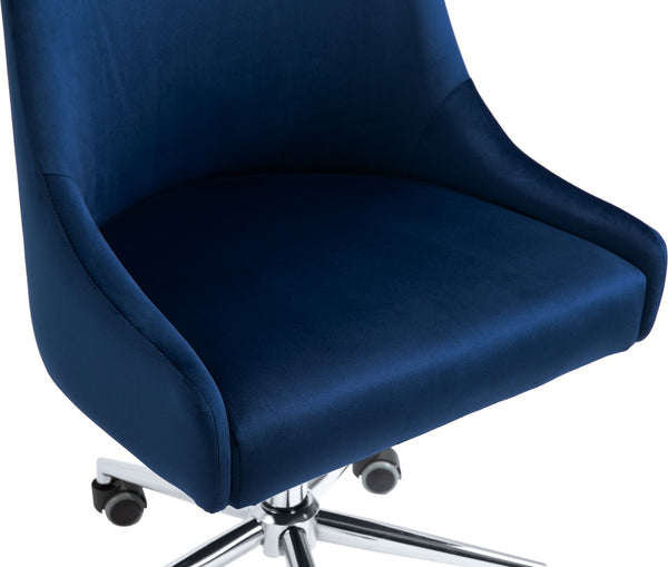 Karina Velvet / Engineered Wood / Metal / Foam Contemporary Navy Velvet Office Chair - 23" W x 26" D x 36"-39" H