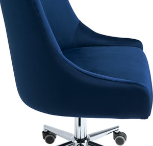 Karina Velvet / Engineered Wood / Metal / Foam Contemporary Navy Velvet Office Chair - 23" W x 26" D x 36"-39" H