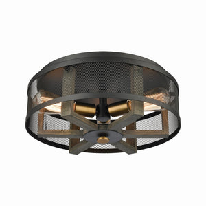 Woodbridge 17'' Wide 3-Light Flush Mount - Matte Black