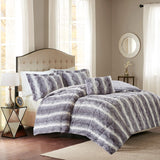 Zuri Luxury 100% Polyester Print Brushed Faux Fur Comforter Set