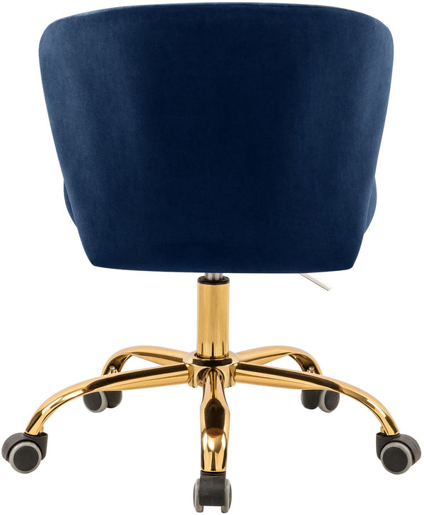 Finley Velvet / Engineered Wood / Foam Contemporary Navy Velvet Office Chair - 21.5" W x 21" D x 29.95"-34.65" H