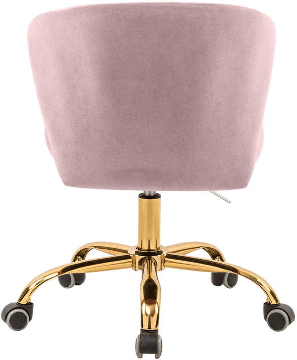 Finley Velvet / Engineered Wood / Foam Contemporary Pink Velvet Office Chair - 21.5" W x 21" D x 29.95"-34.65" H