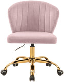 Finley Velvet / Engineered Wood / Foam Contemporary Pink Velvet Office Chair - 21.5" W x 21" D x 29.95"-34.65" H
