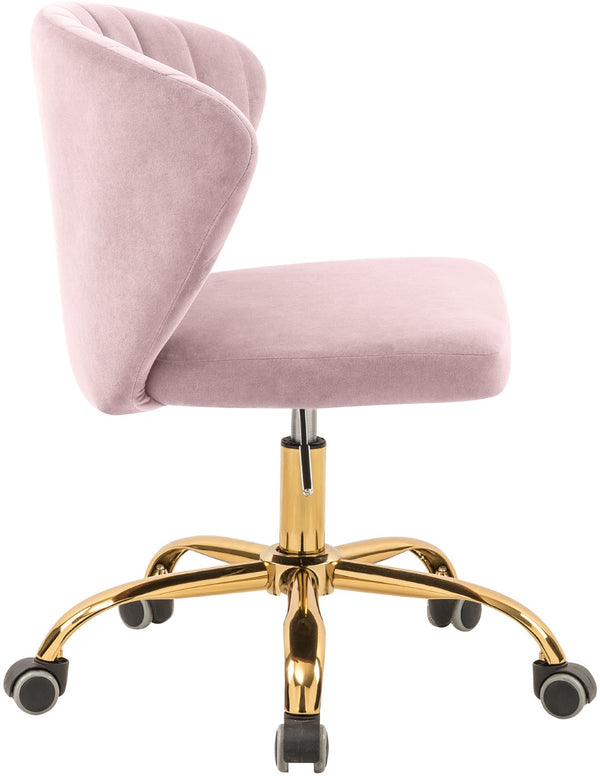 Finley Velvet / Engineered Wood / Foam Contemporary Pink Velvet Office Chair - 21.5" W x 21" D x 29.95"-34.65" H