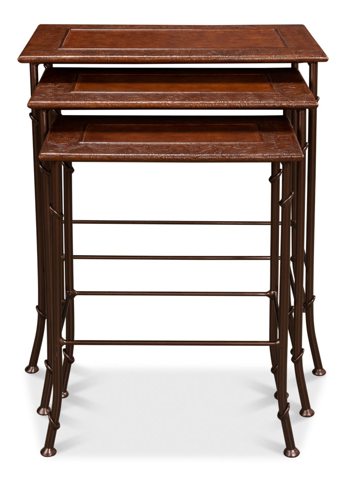 Kew Gardens Leather Nesting Tables