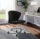 Finley Velvet / Engineered Wood / Metal / Foam Contemporary Black Velvet Office Chair - 21.5" W x 21" D x 29.95"-34.65" H