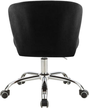 Finley Velvet / Engineered Wood / Metal / Foam Contemporary Black Velvet Office Chair - 21.5" W x 21" D x 29.95"-34.65" H