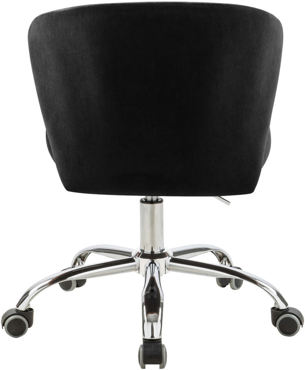 Finley Velvet / Engineered Wood / Metal / Foam Contemporary Black Velvet Office Chair - 21.5" W x 21" D x 29.95"-34.65" H