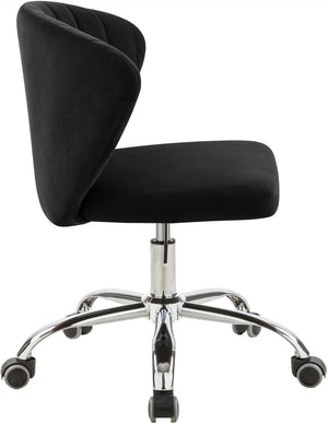 Finley Velvet / Engineered Wood / Metal / Foam Contemporary Black Velvet Office Chair - 21.5" W x 21" D x 29.95"-34.65" H