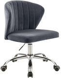 Finley Velvet / Engineered Wood / Metal / Foam Contemporary Grey Velvet Office Chair - 21.5" W x 21" D x 29.95"-34.65" H