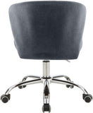 Finley Velvet / Engineered Wood / Metal / Foam Contemporary Grey Velvet Office Chair - 21.5" W x 21" D x 29.95"-34.65" H