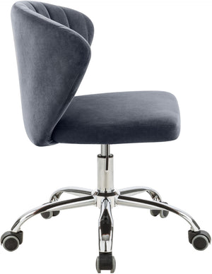 Finley Velvet / Engineered Wood / Metal / Foam Contemporary Grey Velvet Office Chair - 21.5" W x 21" D x 29.95"-34.65" H