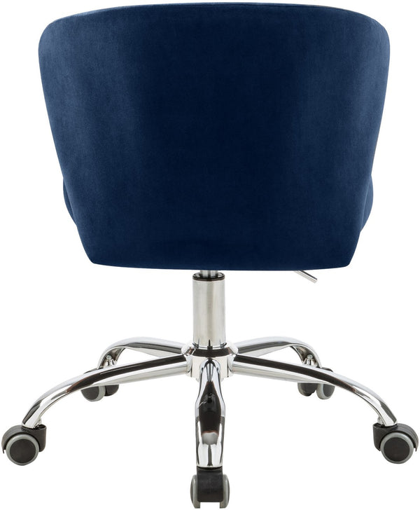 Finley Velvet / Engineered Wood / Metal / Foam Contemporary Navy Velvet Office Chair - 21.5" W x 21" D x 29.95"-34.65" H