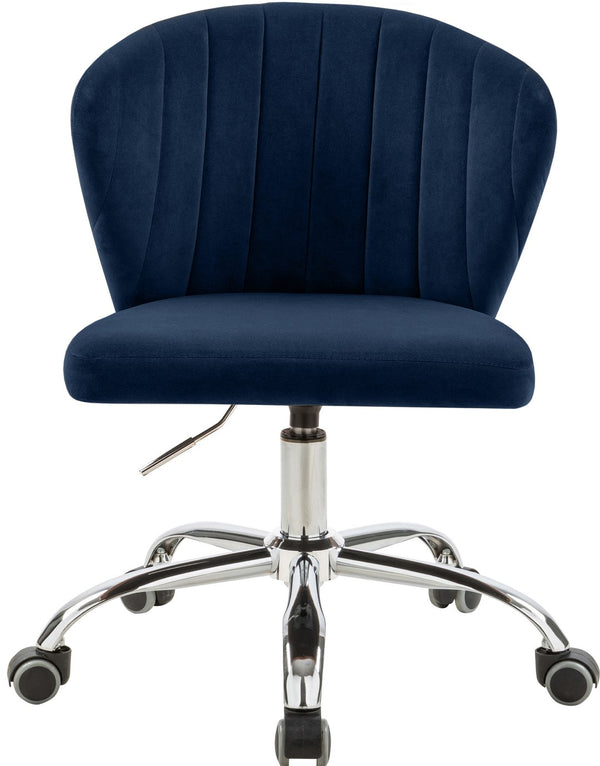 Finley Velvet / Engineered Wood / Metal / Foam Contemporary Navy Velvet Office Chair - 21.5" W x 21" D x 29.95"-34.65" H