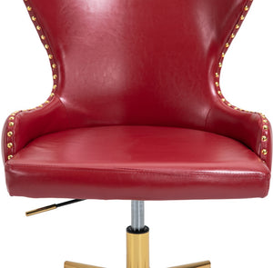 Hendrix Faux Leather / Metal / Engineered Wood / Foam Contemporary Red Faux Leather Office Chair - 21.5" W x 24" D x 30.3"-32.6" H