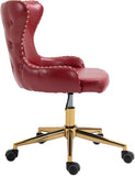 Hendrix Faux Leather / Metal / Engineered Wood / Foam Contemporary Red Faux Leather Office Chair - 21.5" W x 24" D x 30.3"-32.6" H