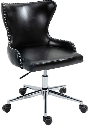 Hendrix Faux Leather / Metal / Foam Contemporary Black Faux Leather Office Chair - 21.5" W x 24" D x 30.3"-32.6" H