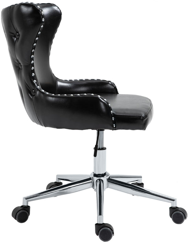 Hendrix Faux Leather / Metal / Foam Contemporary Black Faux Leather Office Chair - 21.5" W x 24" D x 30.3"-32.6" H