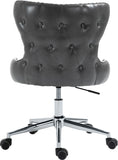 Hendrix Faux Leather / Metal / Foam Contemporary Grey Faux Leather Office Chair - 21.5" W x 24" D x 30.3"-32.6" H