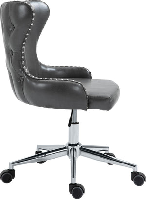 Hendrix Faux Leather / Metal / Foam Contemporary Grey Faux Leather Office Chair - 21.5" W x 24" D x 30.3"-32.6" H