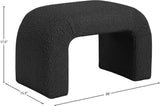Niagara Boucle Fabric / Wood / Foam Contemporary Black Boucle Fabric Bench - 28" W x 15.5" D x 17.5" H
