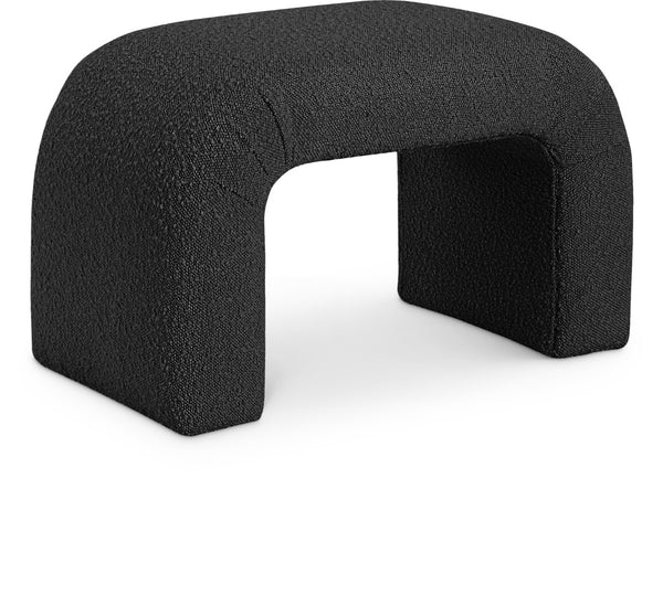 Niagara Boucle Fabric / Wood / Foam Contemporary Black Boucle Fabric Bench - 28" W x 15.5" D x 17.5" H