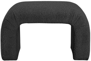Niagara Boucle Fabric / Wood / Foam Contemporary Black Boucle Fabric Bench - 28" W x 15.5" D x 17.5" H