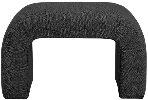 Niagara Boucle Fabric / Wood / Foam Contemporary Black Boucle Fabric Bench - 28" W x 15.5" D x 17.5" H