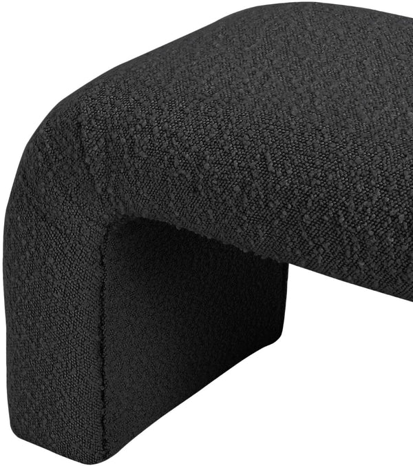 Niagara Boucle Fabric / Wood / Foam Contemporary Black Boucle Fabric Bench - 28" W x 15.5" D x 17.5" H