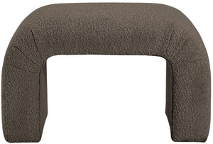Niagara Boucle Fabric / Wood / Foam Contemporary Brown Boucle Fabric Bench - 28" W x 15.5" D x 17.5" H