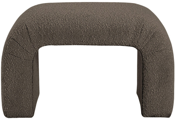 Niagara Boucle Fabric / Wood / Foam Contemporary Brown Boucle Fabric Bench - 28" W x 15.5" D x 17.5" H