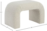 Niagara Boucle Fabric / Wood / Foam Contemporary Cream Boucle Fabric Bench - 28" W x 15.5" D x 17.5" H