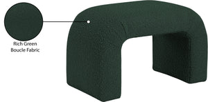 Niagara Boucle Fabric / Wood / Foam Contemporary Green Boucle Fabric Bench - 28" W x 15.5" D x 17.5" H