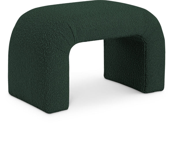Niagara Boucle Fabric / Wood / Foam Contemporary Green Boucle Fabric Bench - 28" W x 15.5" D x 17.5" H