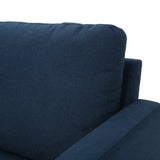 Zahra Dark Blue Fabric Sectional Couch