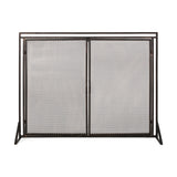 Cartwright Modern Iron Fireplace Screen, Black Brushed Gold Noble House