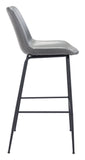 English Elm EE2714 100% Polyurethane, Plywood, Steel Modern Commercial Grade Bar Chair Gray, Black 100% Polyurethane, Plywood, Steel