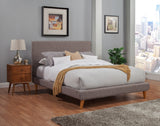 Alpine Furniture Britney California King Upholstered Platform Bed, Dark Grey 1296CK Dark Grey Upholstery Poplar & Pine Solids 81 x 93 x 48