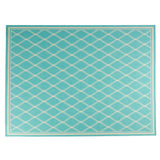 Safi 7'10" x 10' Outdoor Area Rug, Teal and Ivory Noble House