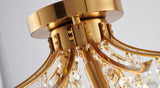 Bethel Stain Brass Semi Flush Mount in Metal & Crystal